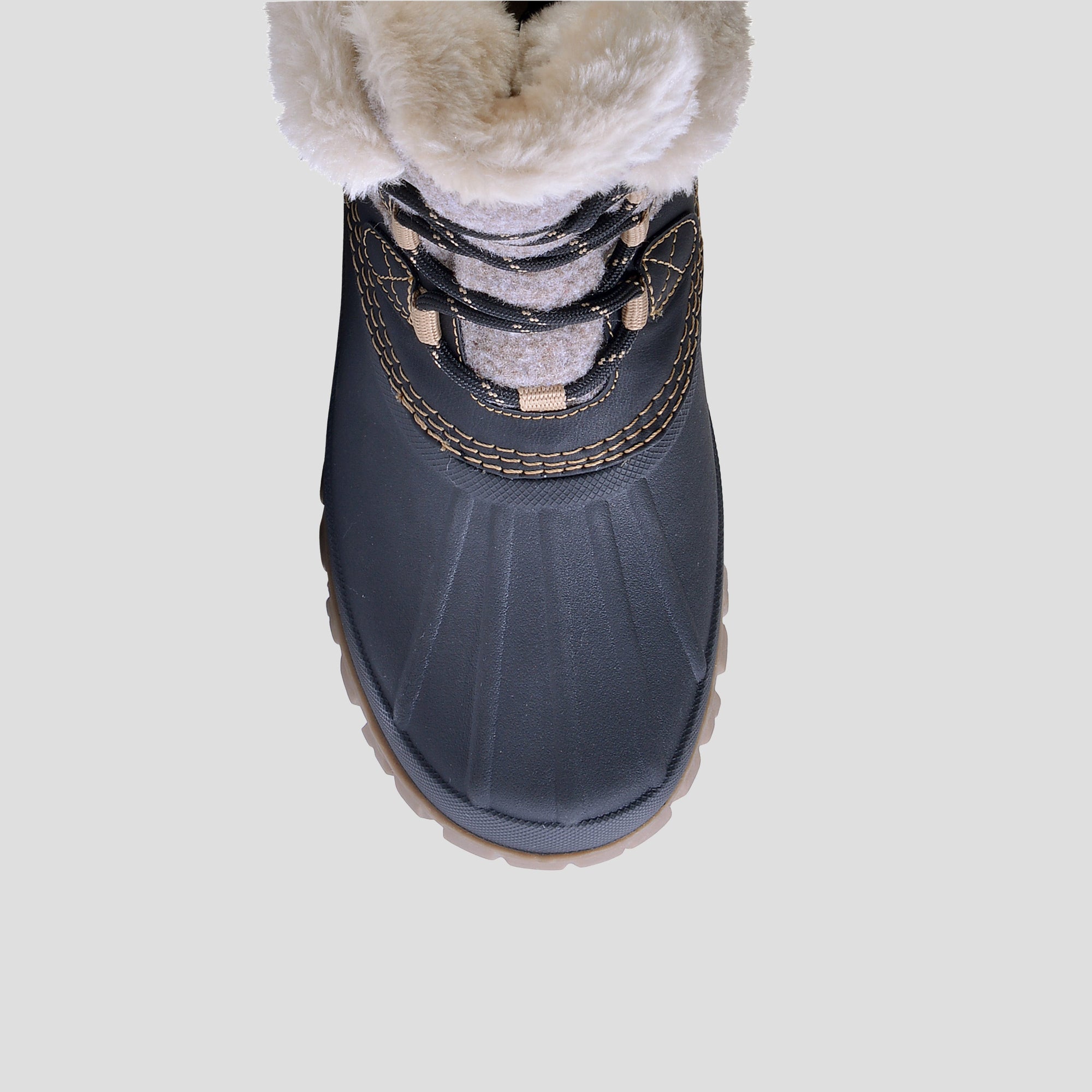 Cozy Flannel Winter Boot - Color Black-Taupe