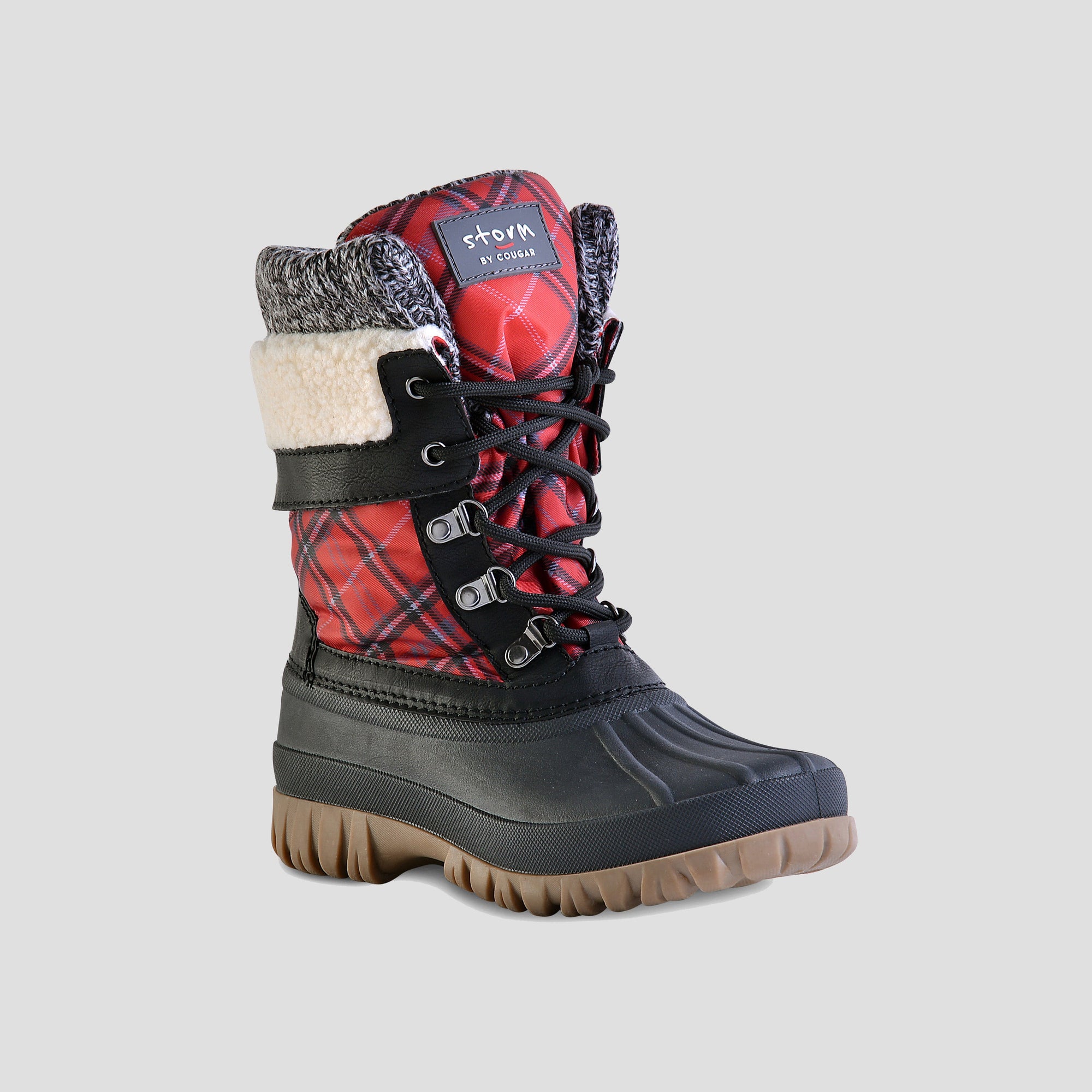 Creek Nylon Winter Boot - Color Red Check Plaid