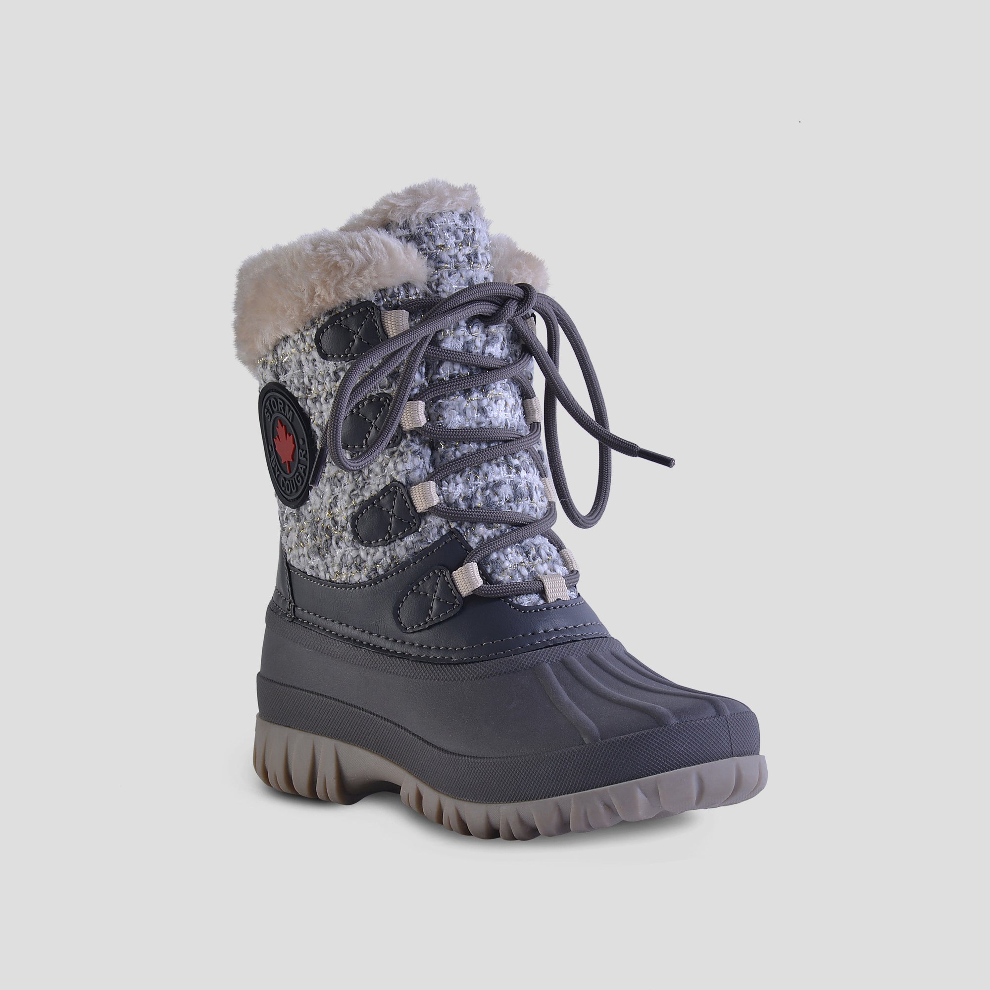 Cabin Soft Textured Textile Winter Boot - Color Charcoal Multi