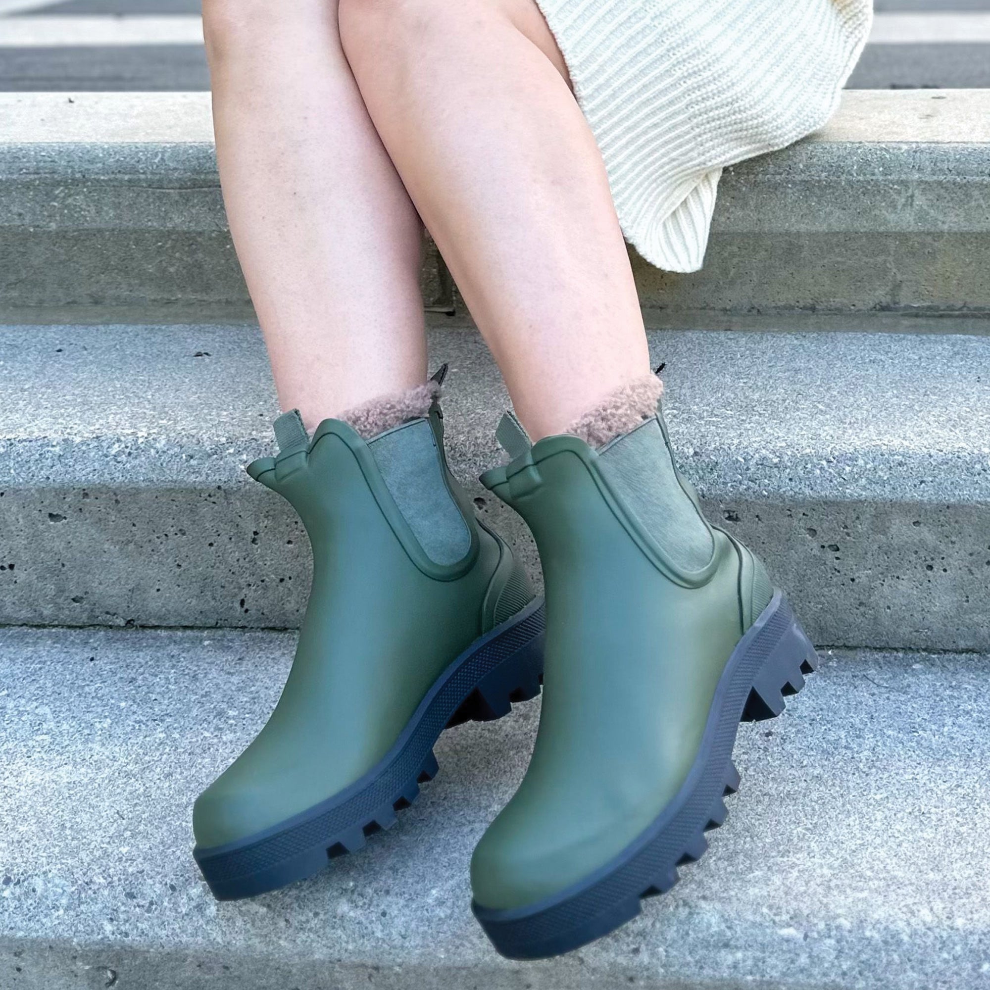 Blue shop green boots