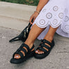 Juliana Leather Water-Repellent Sandal - Color Black