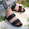 Nina Leather Water-Repellent Sandal - Color Black