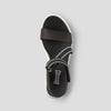 Hibiscus Leather Wedge Water-Repellent Sandal - Colour Black