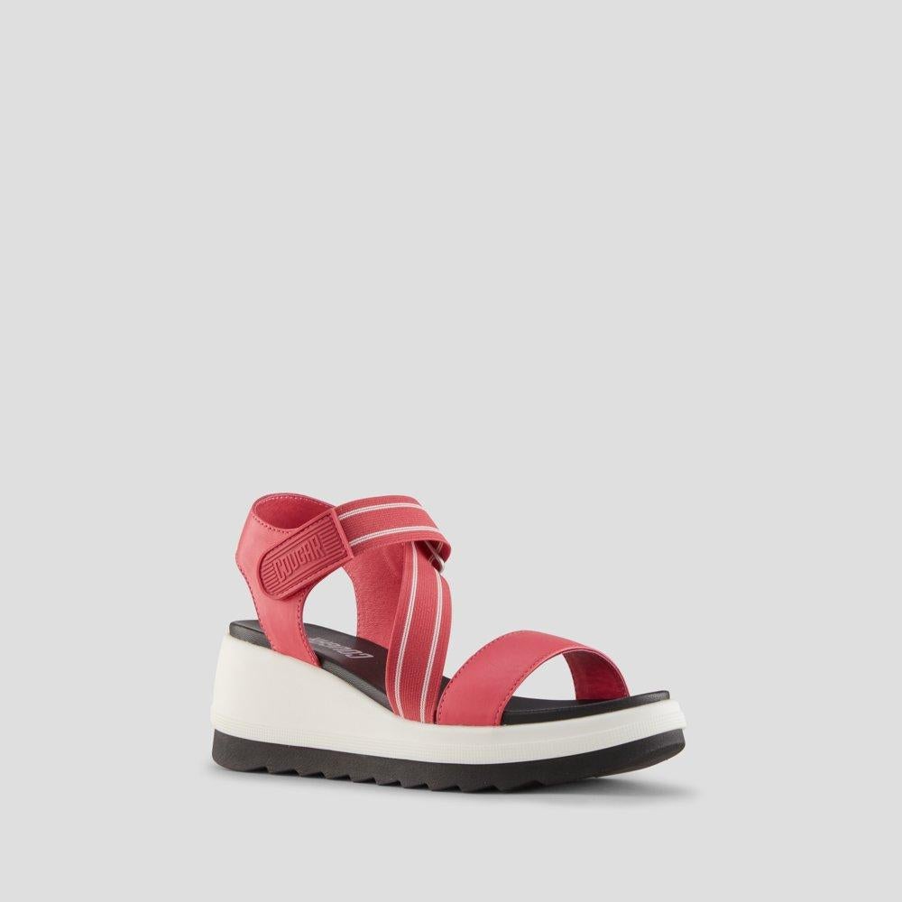 Hibiscus Leather Women's Wedge Water-Repellent Sandal | Cougar