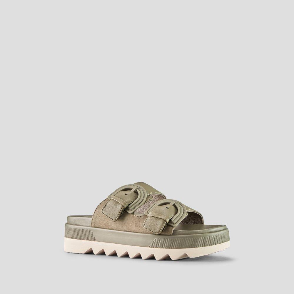 Pepa Suede Water-Repellent Sandal - Colour Olive