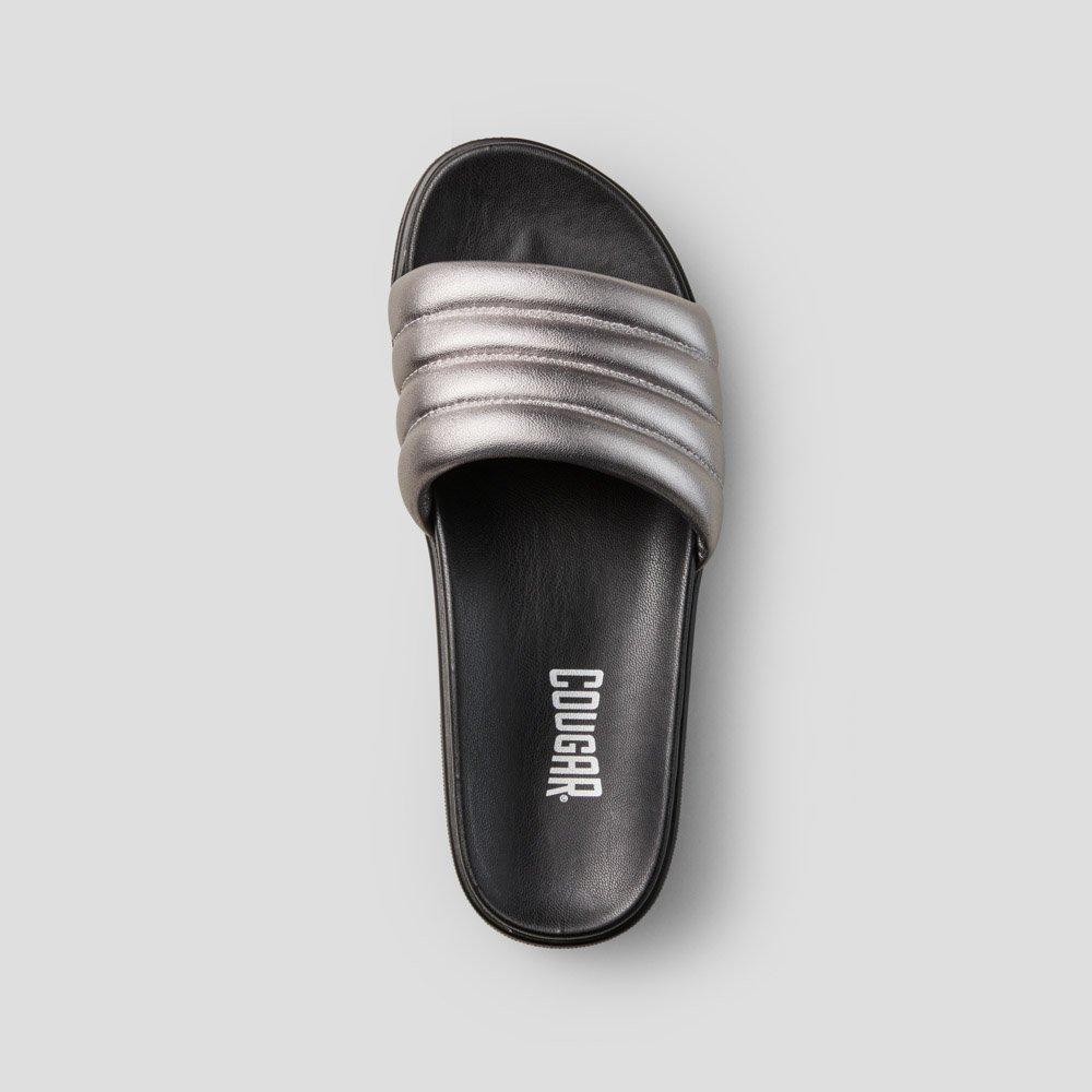 Prato Metallic Leather Water-Repellent Sandal - Colour Metallic Silver