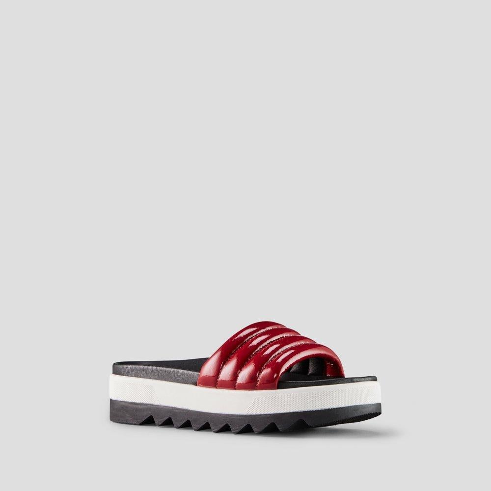 Prato Patent Water-Repellent Sandal - Colour Red