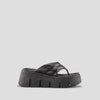 Abba Luxmotion Leather Thong Wedge Sandal - Color Black