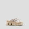 Abba Luxmotion Leather Thong Wedge Sandal - Color Oatmeal