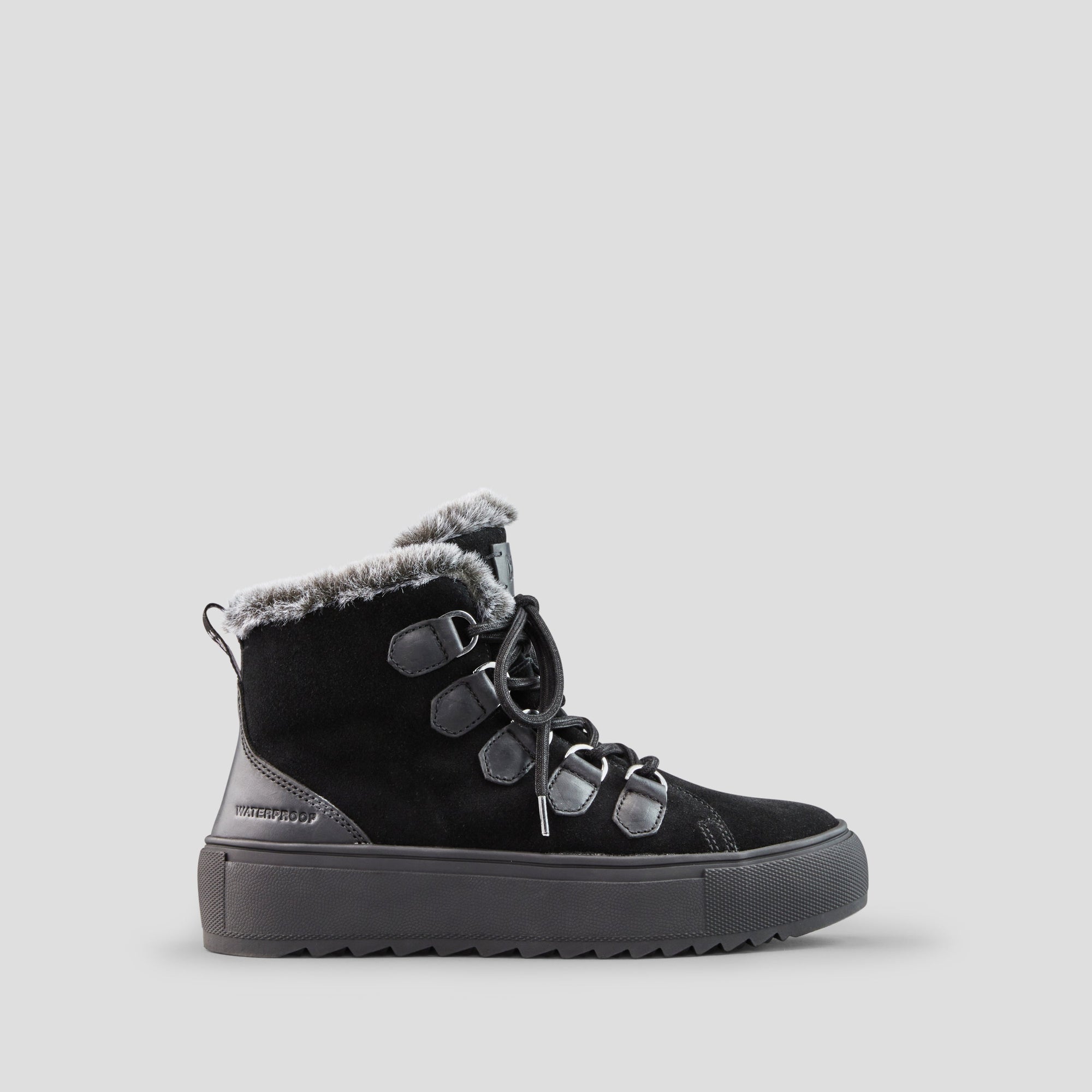 Avril Suede and Leather Waterproof Winter Boot - Color Black All Over