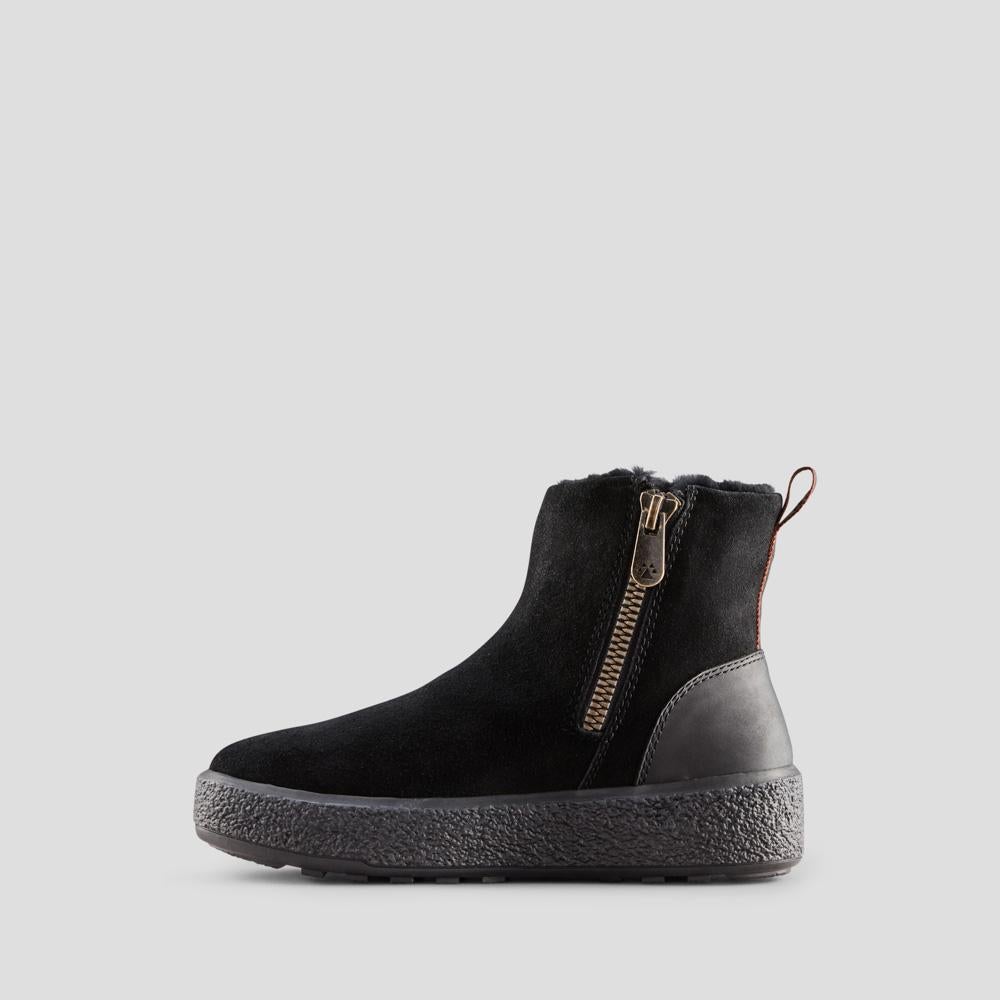 Broom Suede Genuine Lambswool Waterproof Winter Boot - Color Black