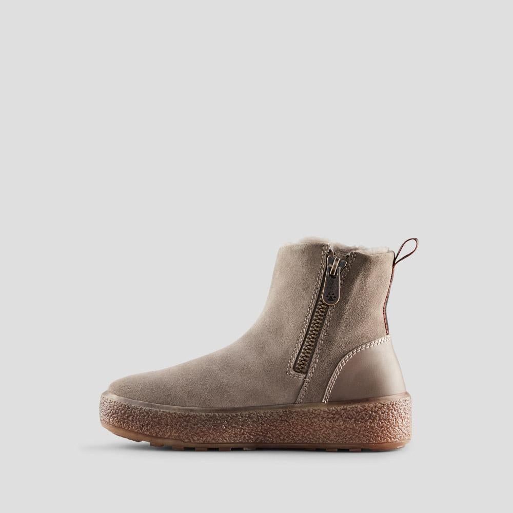 Broom Suede Genuine Lambswool Waterproof Winter Boot - Color Stone