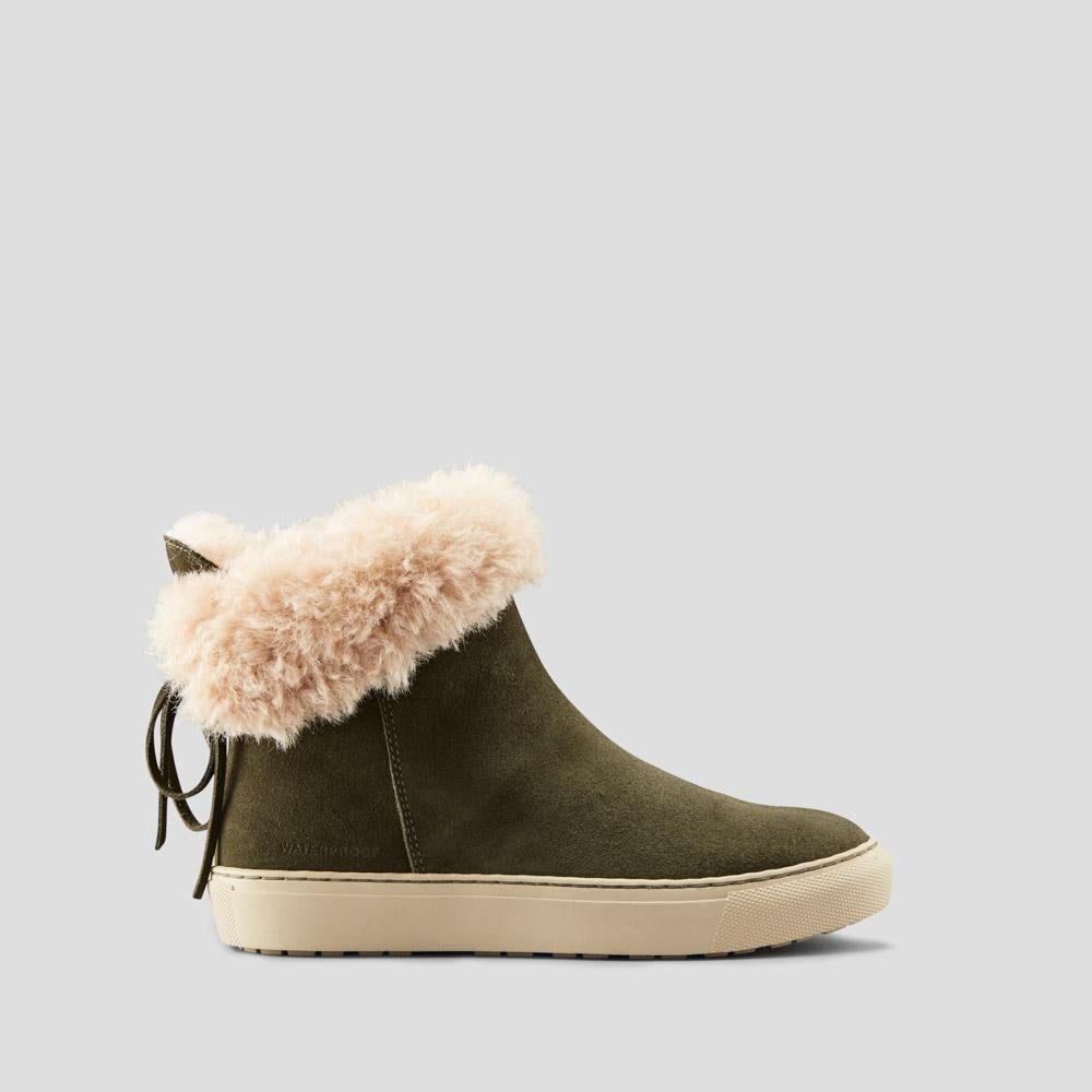 Devon Suede Waterproof Winter Sneaker - Color Olive