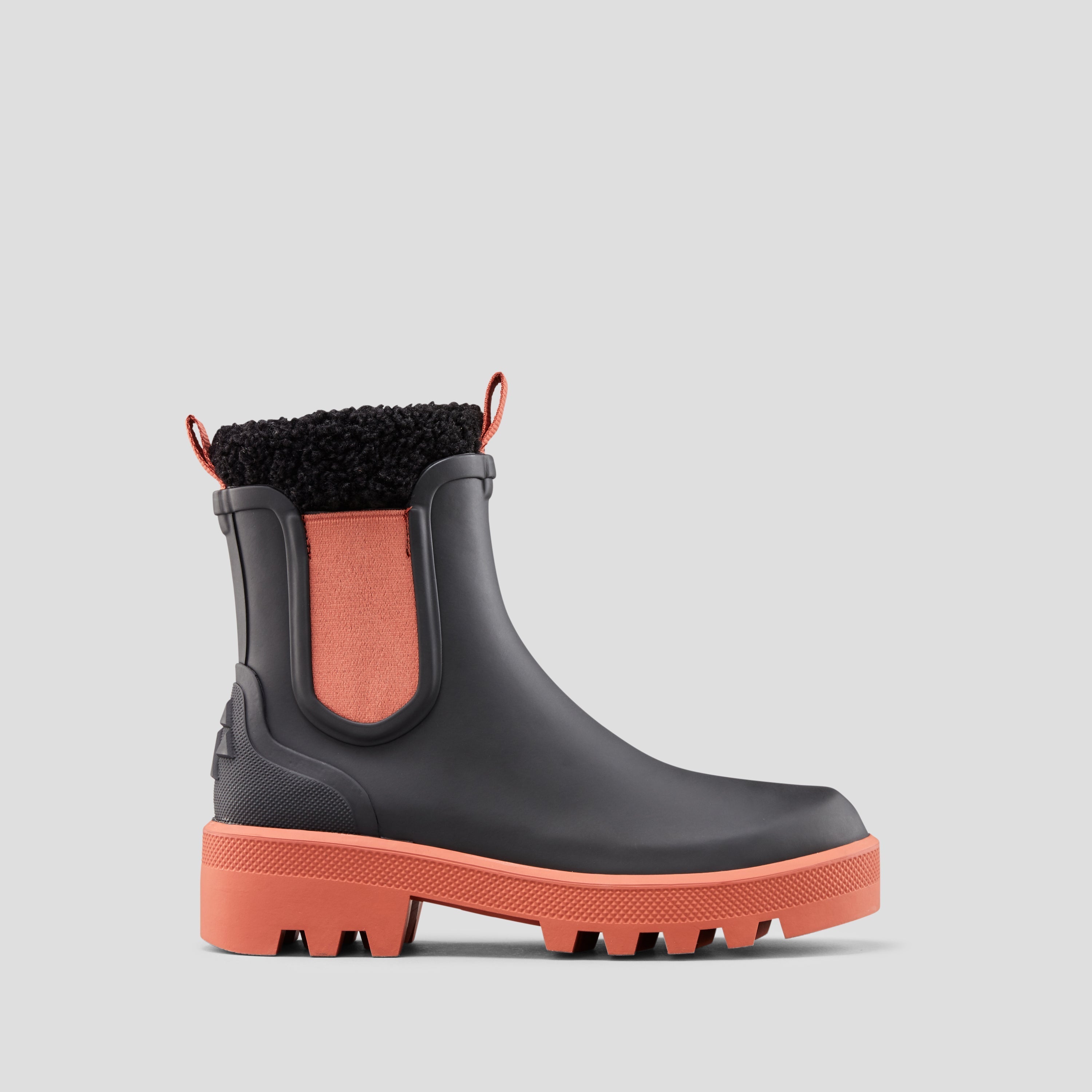 Red bottom hot sale rain boots