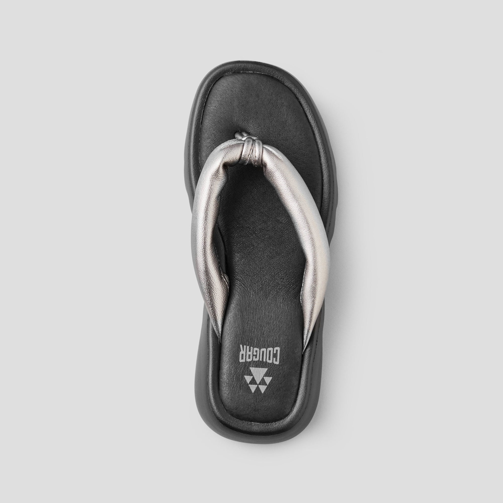 Jasmine Metallic Leather Water-Repellent Sandal - Colour Metallic Silver