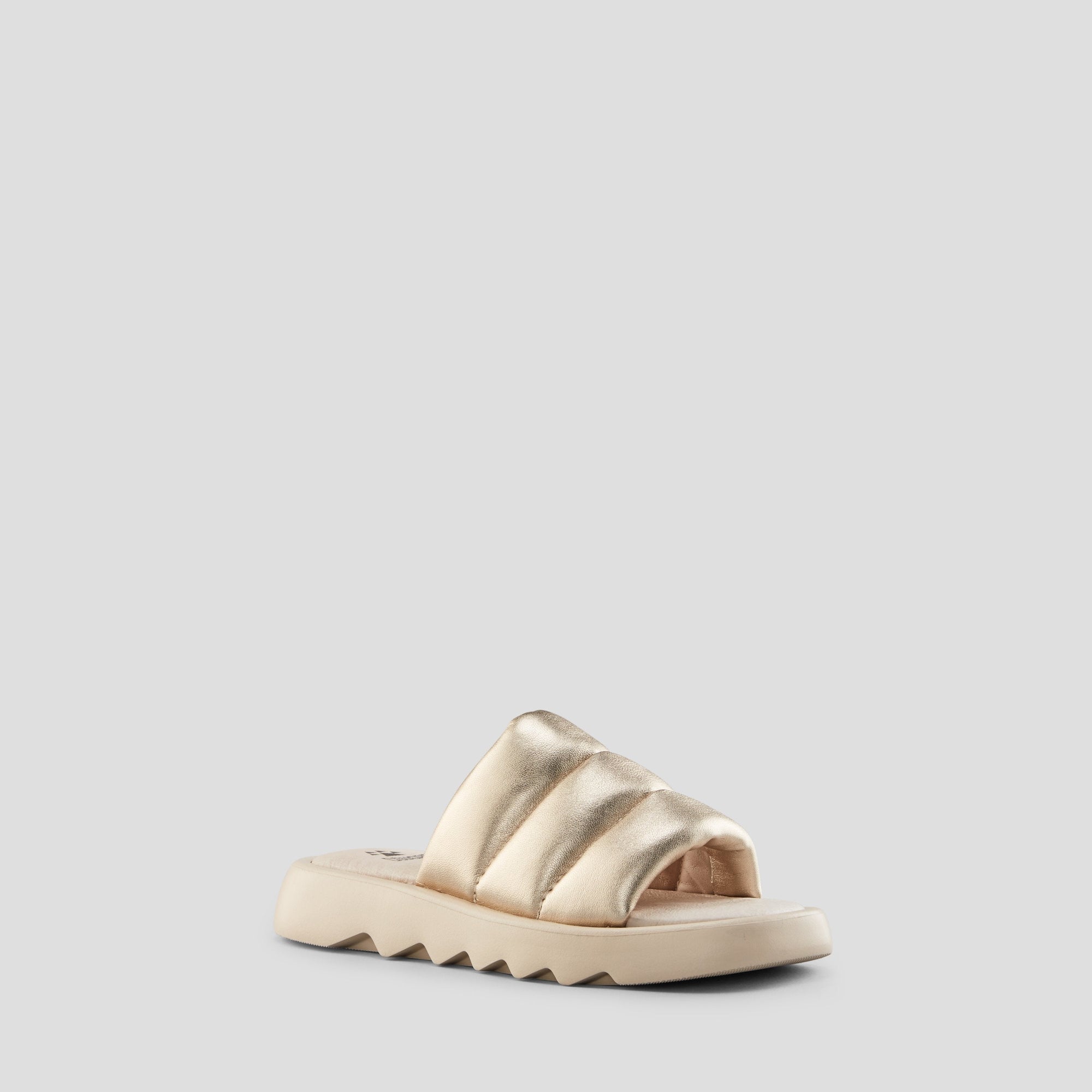 Julep Metallic Leather Water-repellent Sandal - Colour Platino