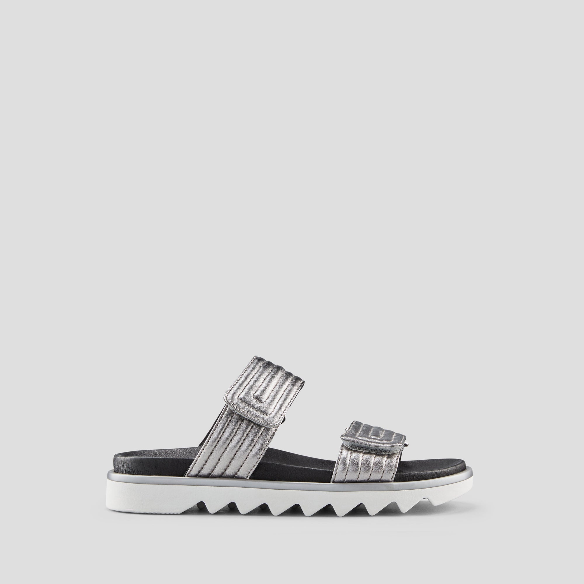 Nina Leather Water-Repellent Sandal - Color Metallic Silver