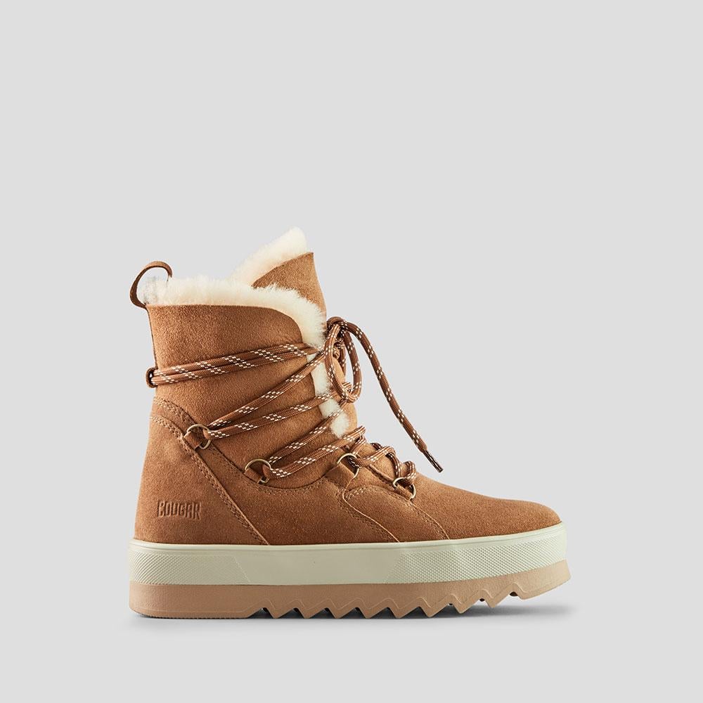 V-Five Suede Shearling Waterproof Winter Boot - Color Oak