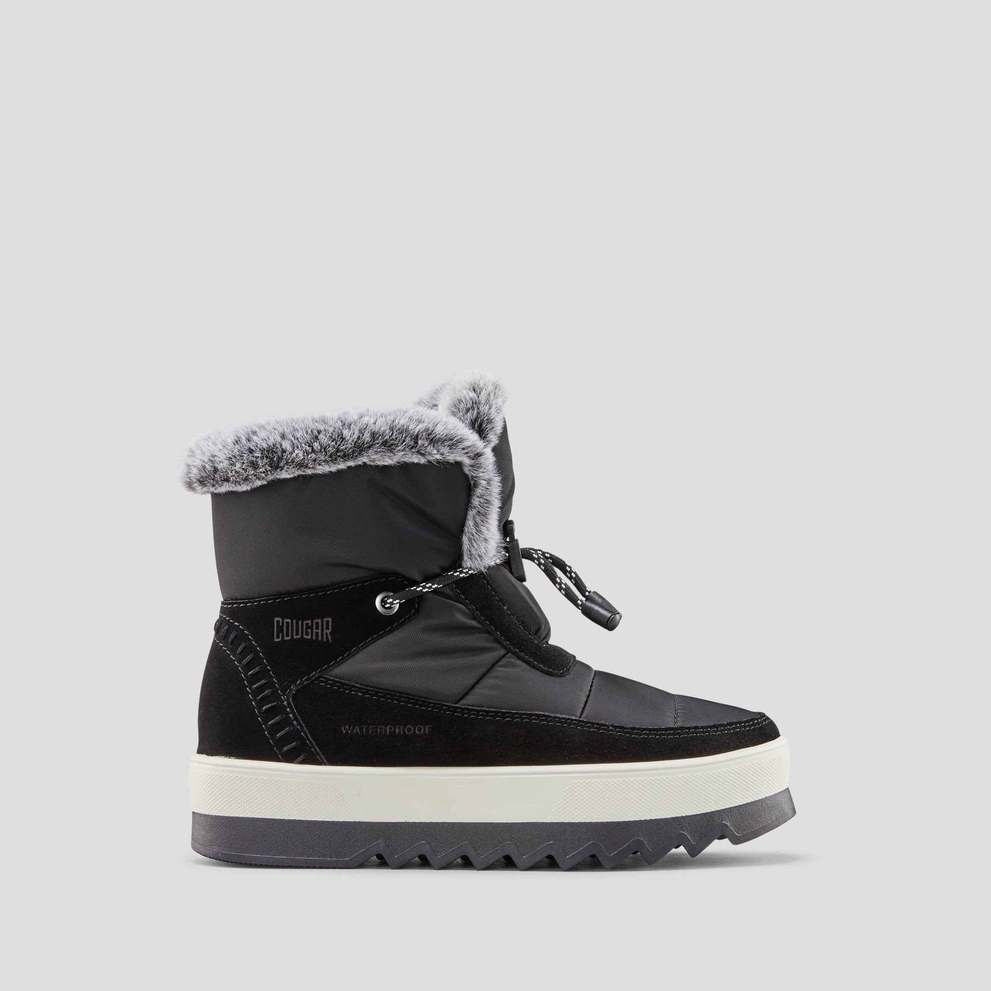Vibe Nylon and Suede Waterproof Winter Boot - Color Black